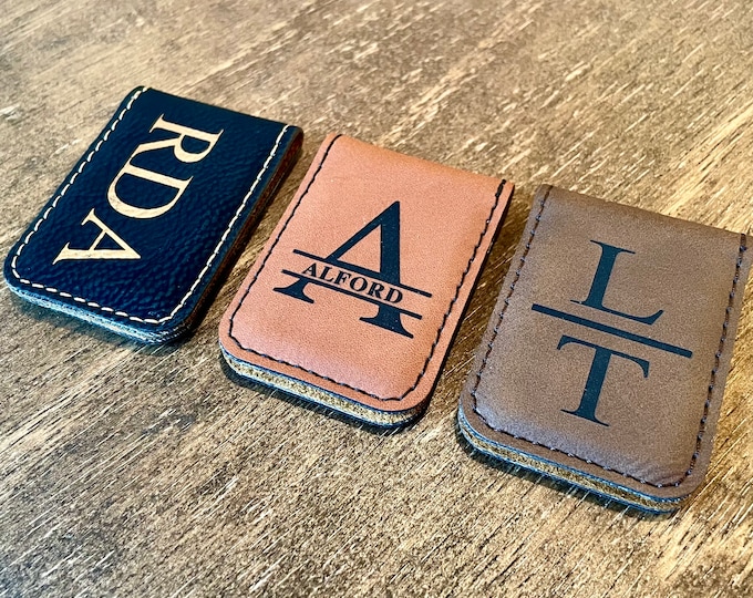 Personalized Money Clip, Leather Money Clip, money clip, groomsman gift, groomsmen gifts, leather wallet, personalized gift for him
