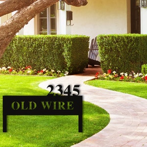 Personalized Metal Address Sign with Stakes, Yard Sign with Name, custom name address sign for yard, Name Sign with stakes for yard