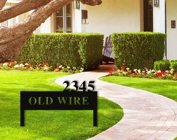 Personalized Metal Address Sign with Stakes, Yard Sign with Name, custom name address sign for yard, Name Sign with stakes for yard