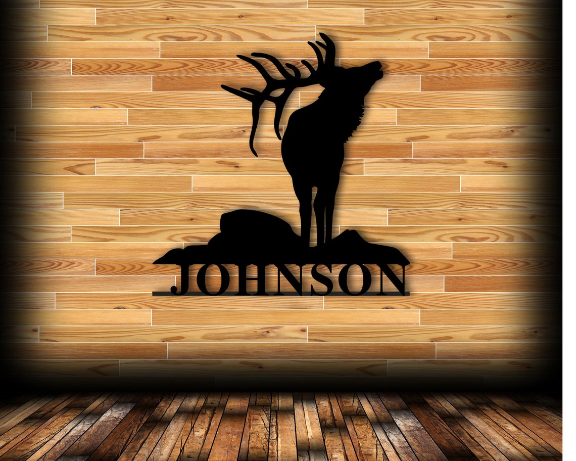 Elk Name Metal Sign Elk Hunter Christmas Gift Last Name Art | Etsy