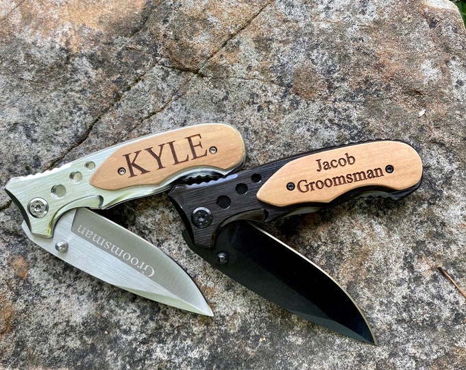 Engraved Pocket Knife Groomsman Gift, Groomsman Knife, Groomsmen knives, gifts for groomsmen, gift for groomsman, best man gift knif