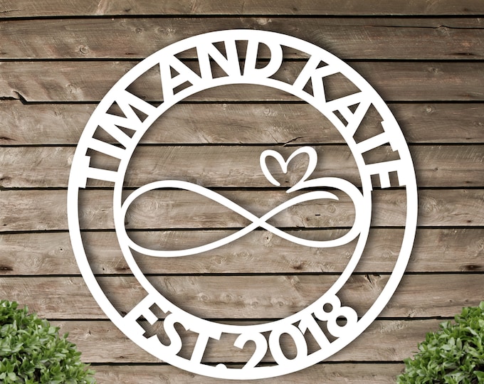 Infinity Sign Containing Names, Personalized Metal Infinity Sign, Infinity Metal Sign, Infinity Sign Name, Infinity Sign Metal newlywed gift