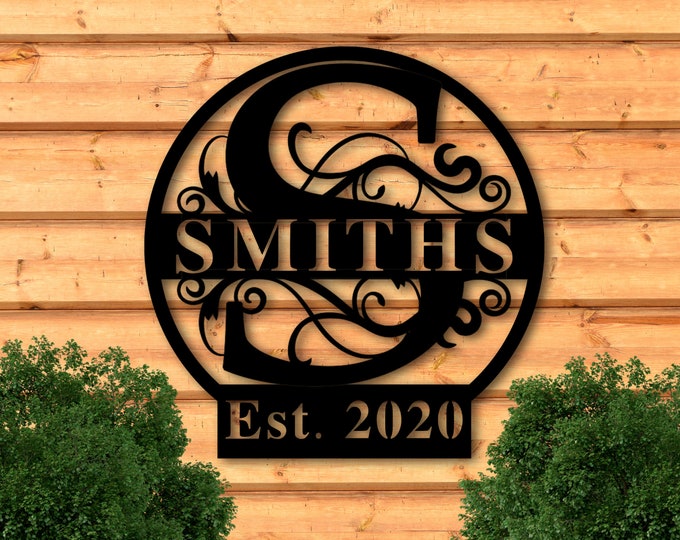 Personalized Family Name Metal Sign, Established Metal Sign, Established Family Sign, Housewarming Gift, Wedding Gift, Metal Door Sign