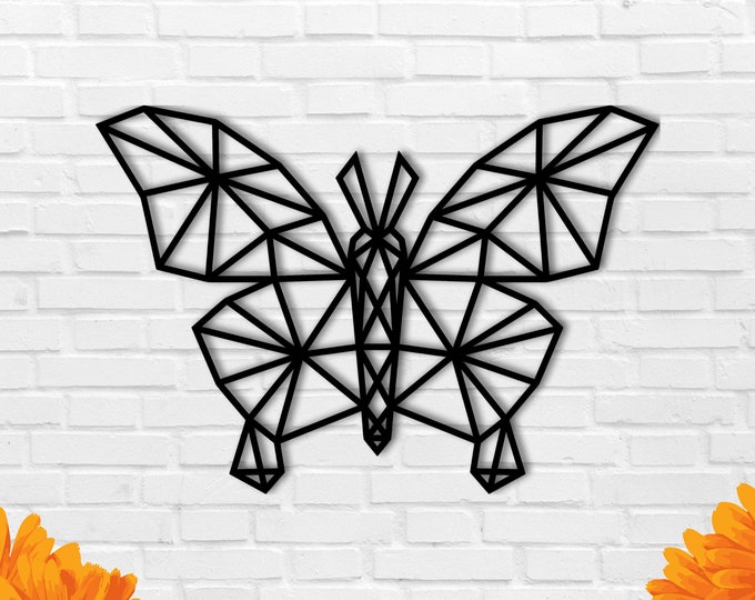 Butterfly Geometric Metal Wall Art / Butterfly Wall Decor / Metal Wall Decor / Kid's Room Decor / Living Room Decor / Nursery Decor
