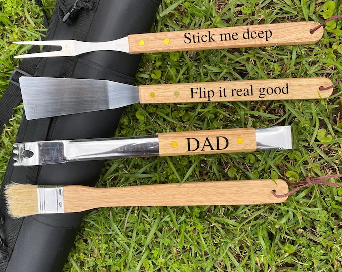 Personalized Fathers Day Gift, Personalized Gift for Men, Dad Gift, Dad Birthday Gift, Dad Grill Gift, Dad Grill Set, Custom Gift for Dad