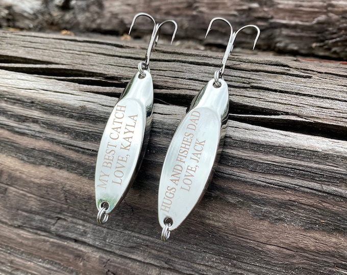 Personalized Fishing Lure, Custom Fish gift, Fathers day gift for Dad, Wedding Party Gift, Laser Engraved Fishing Bait