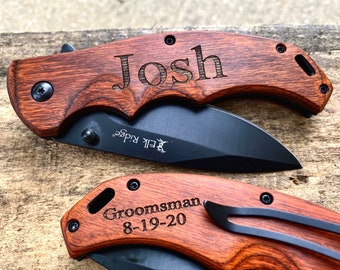 Engraved Pocket Knife Groomsman Gift, Groomsman Knife, Groomsmen knives, gifts for groomsmen, gift for groomsman, best man gift knife