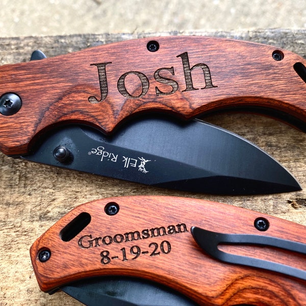 Engraved Groomsmen Knives Etsy