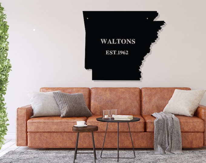 Arkansas Metal Art, Established Family Sign, Metal Monogram Sign, Metal Family Name Sign, Metal Signs with Last Names