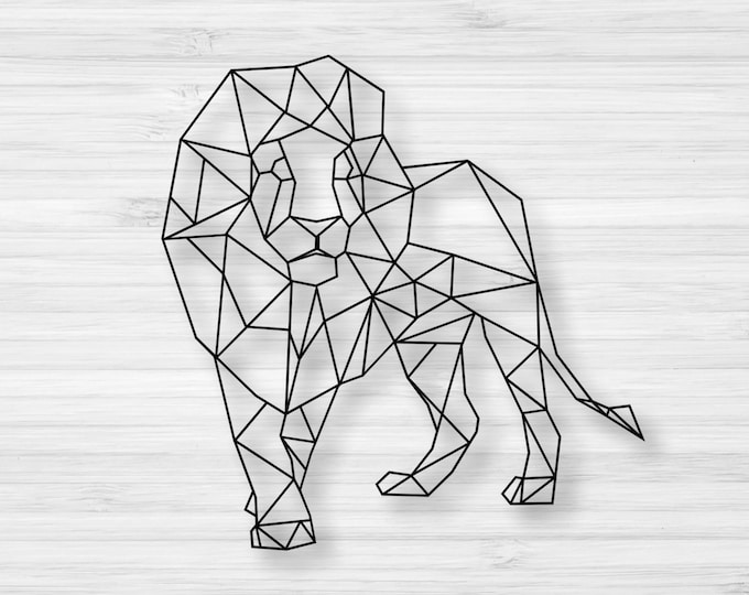 Leo Metal Wall Art, Metal Wall Sign, Metal Wall Hangings, Office Wall Art, Geometric Wall Art, Animal, Wild Wall Art, Minimalist Wall Art