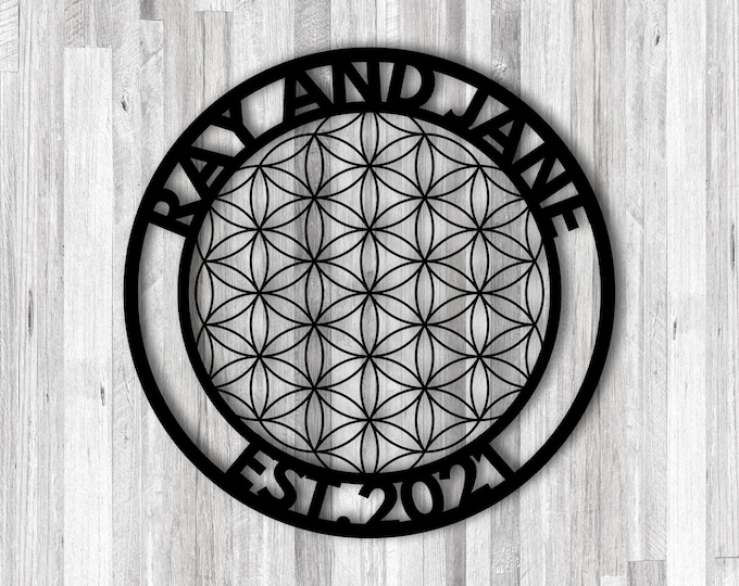 Personalized Flower of Life Metal Wall Art, Metal Wall Sign, Metal Wall Hanging, Office Wall Art, Quote Wall Art, Metal Wall Signs