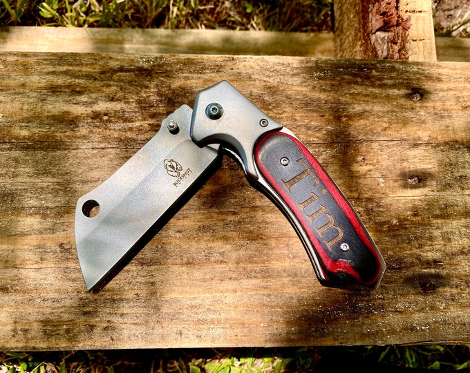 8th Anniversary Gift - Folding Pocket Knife - Groomsman Knife - Engraved Hunting Knife - Knife Wedding Gift - Personalized Knife - Best Man
