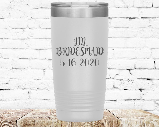 Personalized Travel Tumbler Coffee Mug - Engraved Custom Monogrammed - 16 oz (Silver)