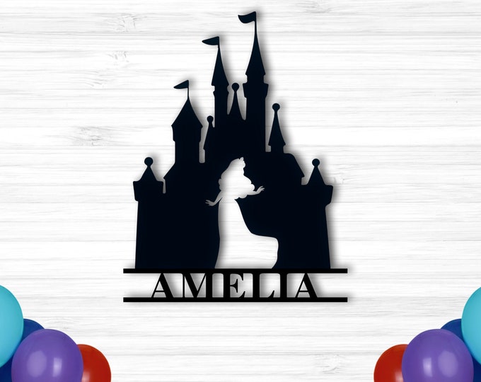 Custom Princess Room Sign, Girls Decor, Personalized Kids Metal Sign, Nursery Name Sign, Princess Kids Name Sign Gift, Personalized Girl