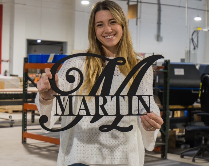 Personalized Split Monogram, Custom Metal Family Name Sign, Family Christmas Gift, Christmas Gift, Black Friday Sale, Cyber Monday Sale