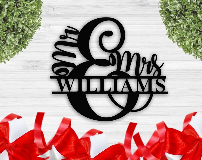 Mr and Mrs Personalized Name Sign, Anniversary or Wedding Sign