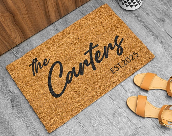 Wedding Gift for Couples, Custom Welcome Door Mat with Family Name, Housewarming Gift Home Decor, Personalized Doormat, customized wedding