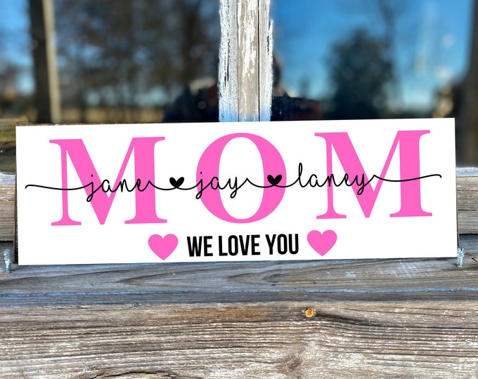 Personalized Mother's Day Gift From Kids, Mother's Day Decor, Gift Idea for Mom