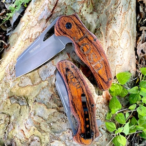 8th Anniversary Gift - Folding Pocket Knife - Groomsman Knife - Engraved Hunting Knife - Knife Wedding Gift - Personalized Knife - Best Man