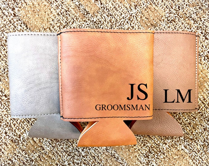 Personalized Can Cooler Holder, Engraved Can Cooler, Beer Can Holder,  Groomsmen Proposal, Groomsman Gift Ideas, Custom Wedding Gift