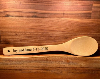 Personalized Wooden Spoon, Wooden Spoons Chef Gift, Personalized Cooking Spoon , Personalized Serving Utensil Wood Serving Utensil