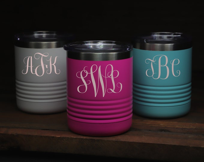 Custom 10 oz. Lowball Bridal Party Tumbler Cup, Bachelorette Party Personalized Cup, Bridal Party Cup, Girls Trip Cup. Monogrammed Tumbler.