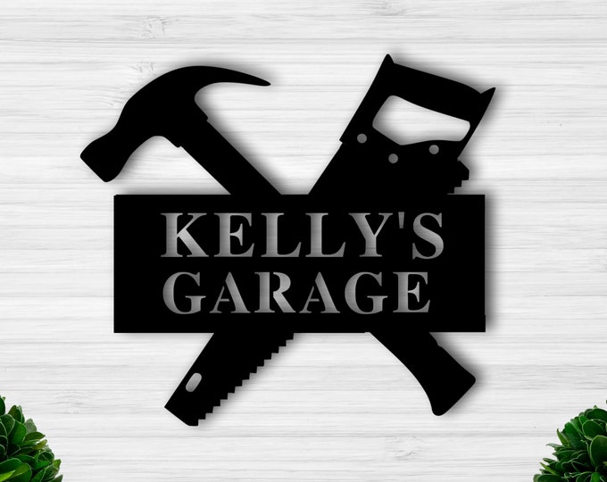 Garage Sign - Custom shop Sign, Personalized Garage, Dads garage shop Sign, Buisiness Shop Man Cave Gifts Free Shipping