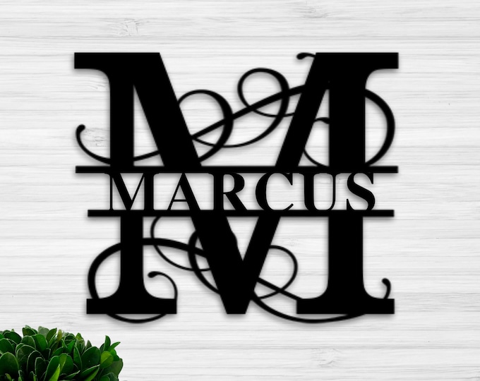 Metal Monogram Sign, Metal Wall Art, Metal Name Sign, House Name Sign, Outdoor Sign, Door Sign, Family Sign, Rustic Sign, Sign For House