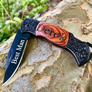 Engraved Pocket Knife Groomsman Gift, Groomsman Knife, Groomsmen knives, gifts for groomsmen, gift for groomsman, best man gift knife