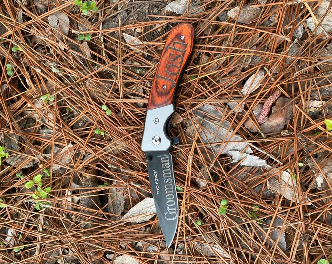 Engraved Pocket Knife, Knife for Groomsmen, Groomsmen Gift Knife, Personalized Knife for Groom, Pocket Knife