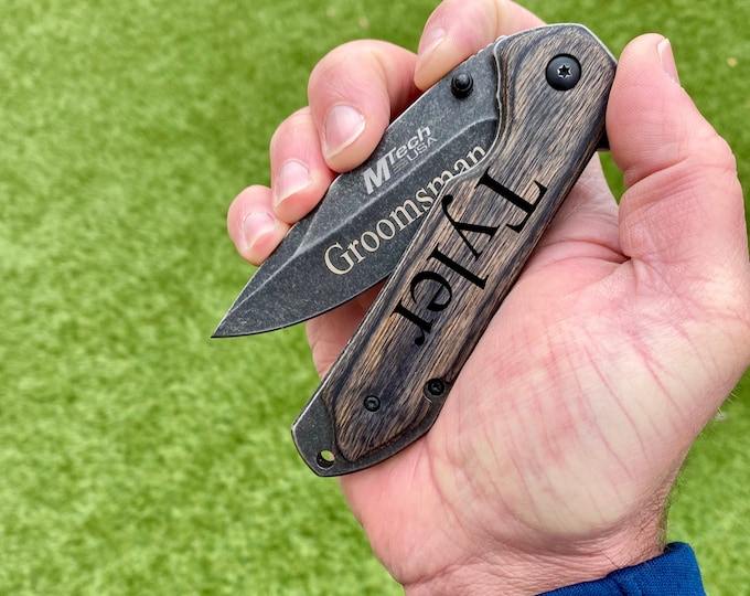 Personalized Knife, Groomsmen Gift Knife, Engraved Knife, Groomsman Knife, Groomsmen Knife, Groomsmen Proposal, Personalized Pocket Knife