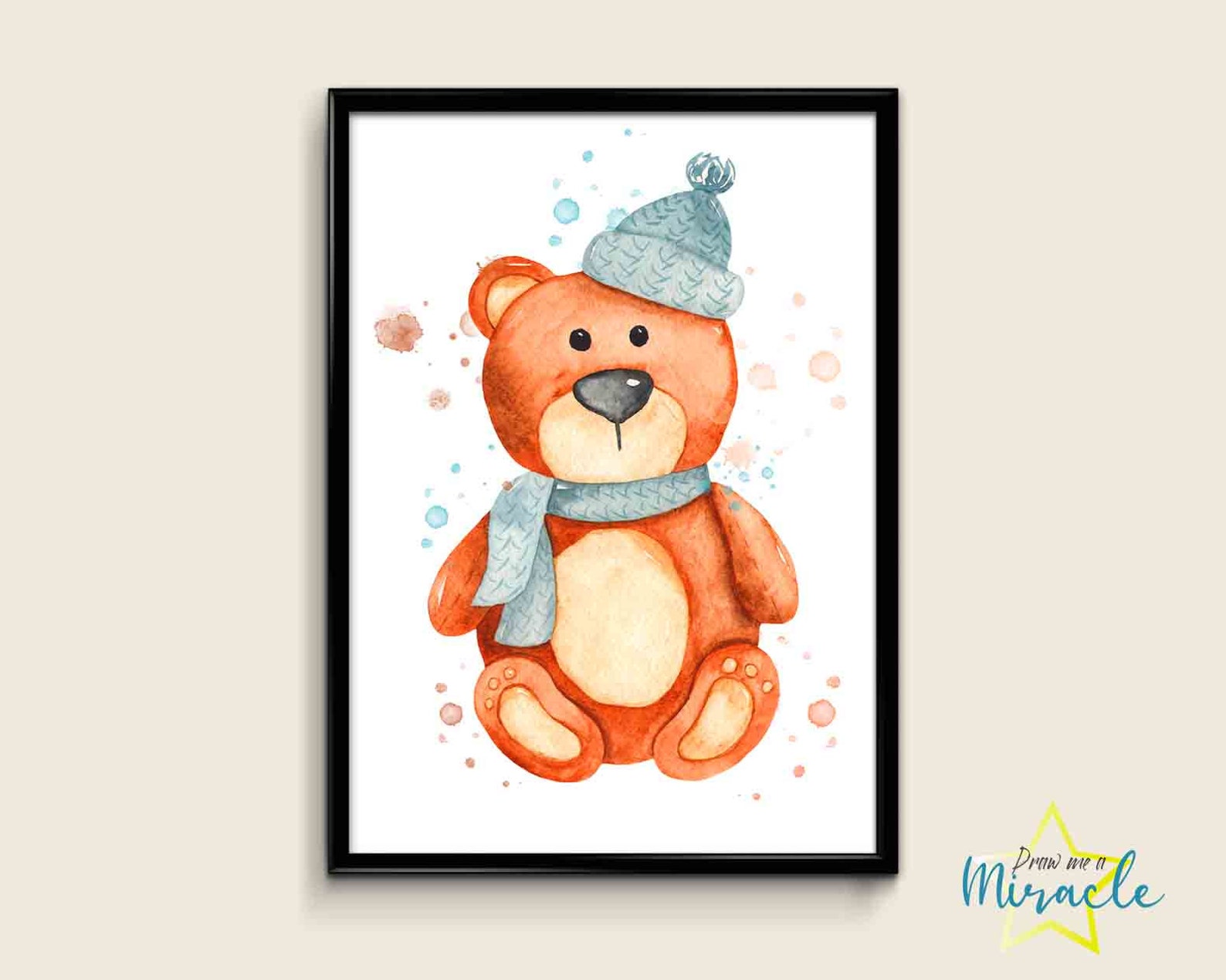 Teddy bear poster Teddy bear print kids room nursery wall art Etsy