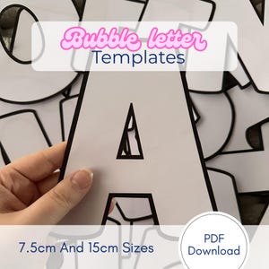 Sjablonen voor spandoekbrieven afdrukbaar | A-Z-letters, cijfers en symbolen | DIY-sjabloon voor naamslinger | Pdf kinderknutselwerk Twee formaten: 15 cm en 7,5 cm