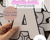 Banner Letter Templates Printable | A-Z Letters Numbers & Symbols | DIY Name Garland Template | Nursery Craft PDF Two Sizes - 15cm and 7.5cm