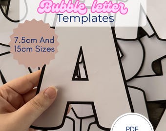 Banner Letter Templates Printable | A-Z Letters Numbers & Symbols | DIY Name Garland Template | Nursery Craft PDF Two Sizes - 15cm and 7.5cm