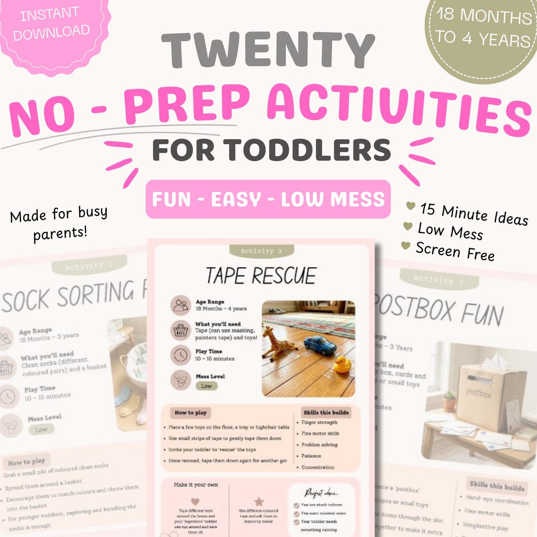 Toddler Activities Printable | No Prep Toddler Activities | Indoor ...