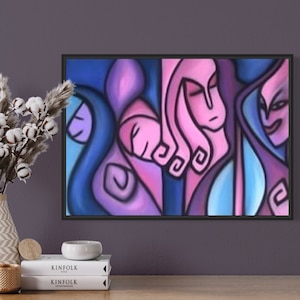 Relazioni - Belle Arti Pastello astratto su cartone 50 x 70 cm viola blu