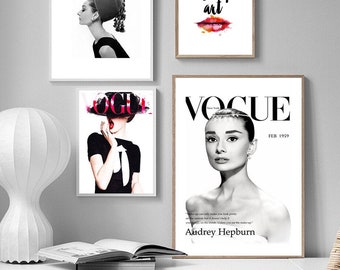 3 x Vogue Vintage Magazine Art Print Posters Vogue Vogue Italia Pink Poster