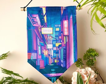 Kawaii Banner Pin Display - Japan Neon Lights! - by Kiaru