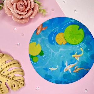 Cute Kawaii Mouse Pad - Japan Koi - by Kiaru Shop
