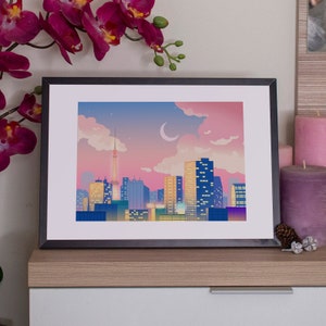Kawaii Print Japan illustration A4 - Japan City- by Kiaru
