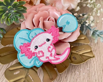 Kawaii Cute Embroiodery Iron On Patch - Ajolandro The Axolotl! - By Kiaru