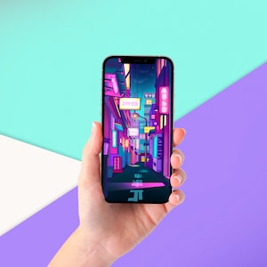 Anime Kawaii Phone Wallapaper - Neon Tokyo! - By Kiaru