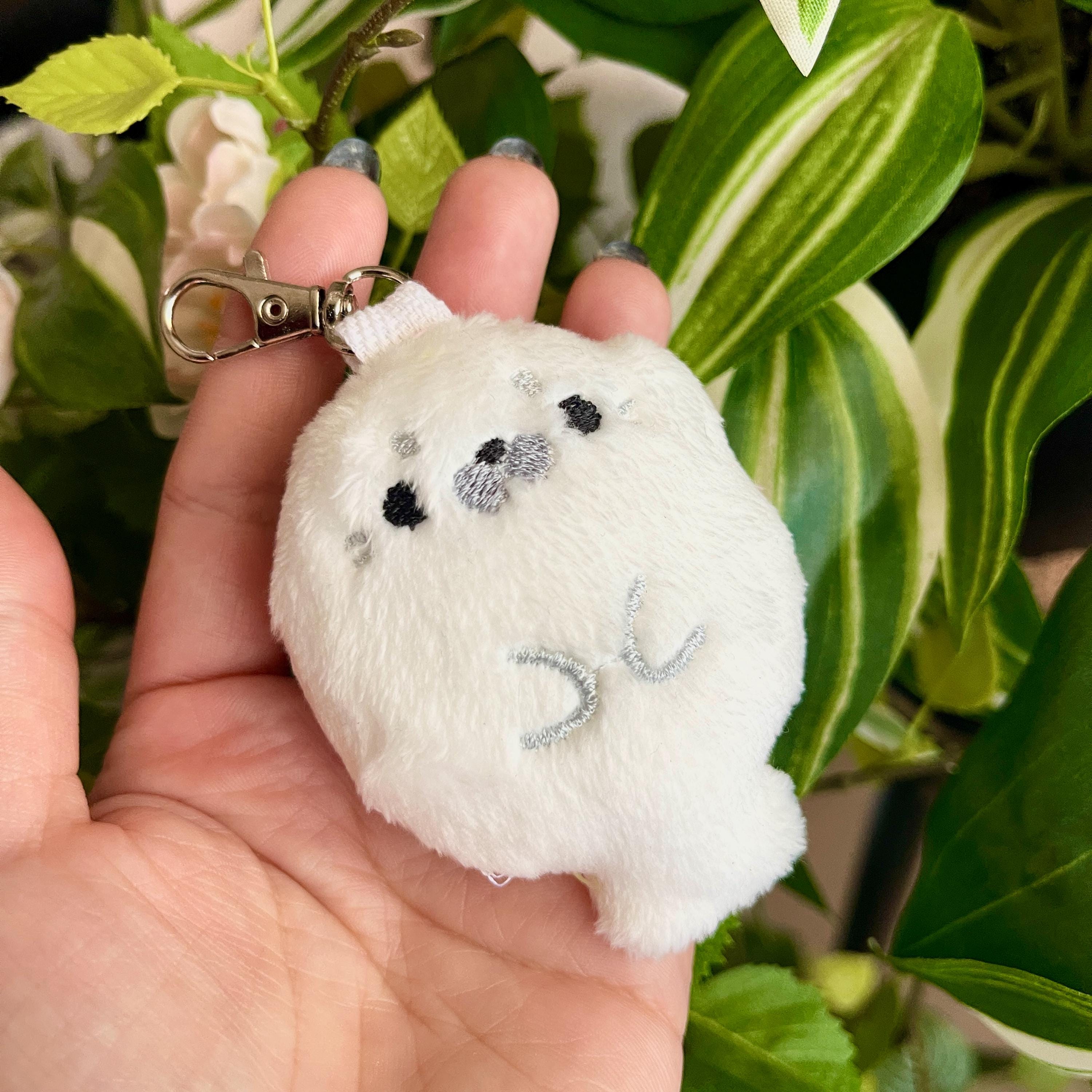 White Kawaii Baby Seal Soft Plush Handmade Keychain - by Kiaru - Etsy
