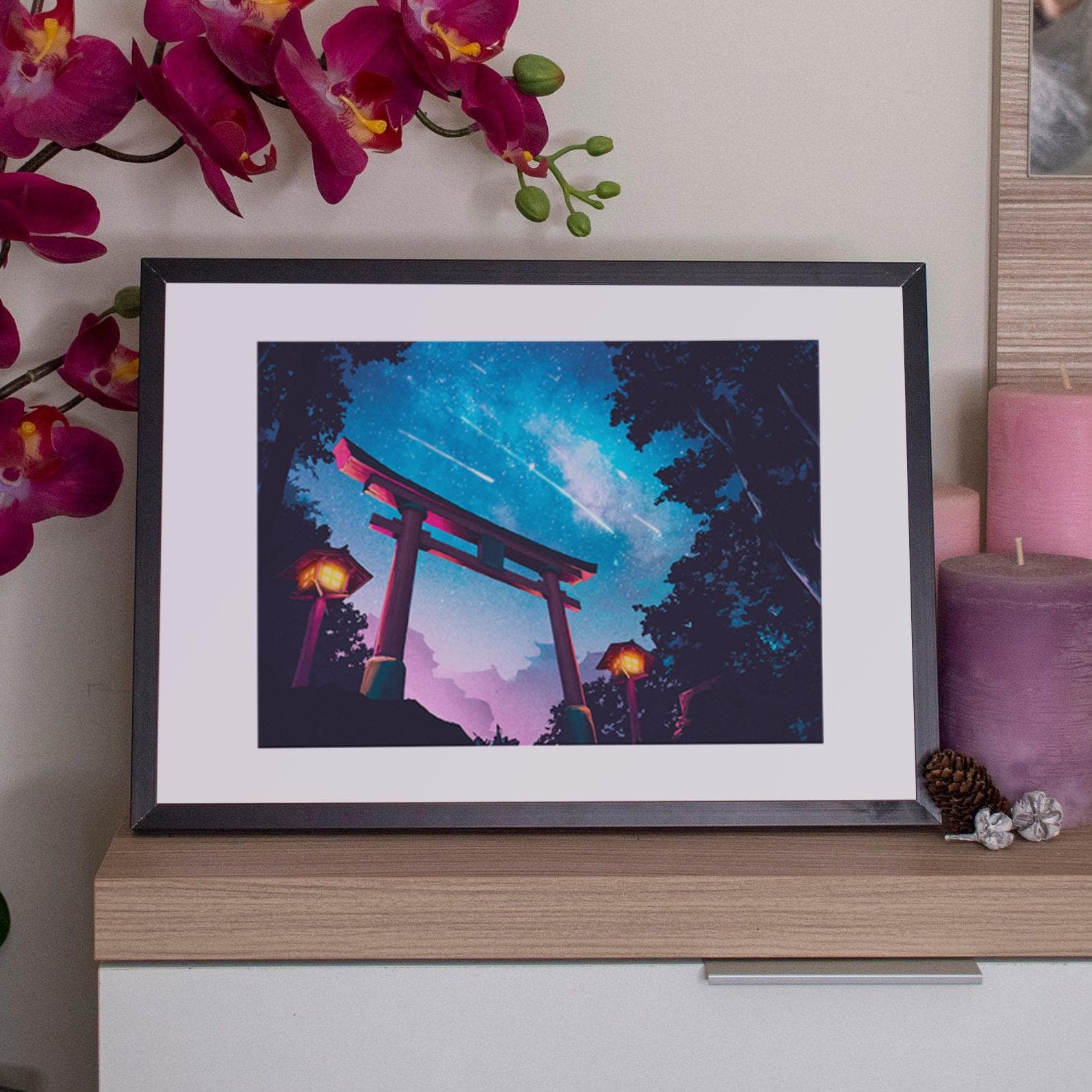 Kawaii Print Japan illustration A4 - Start Night !!  - by Kiaru