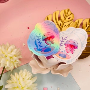 BIG HOLO Kawaii Stickers - Jellyfish - By Kiaru