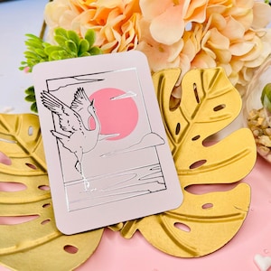 Kawaii Mini Print Silver Foil - Japan Heron! . By Kiaru