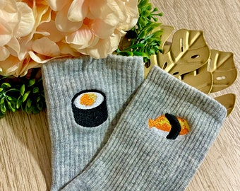 Embroidery Socks Kawaii Japan Sushi- By Kiaru