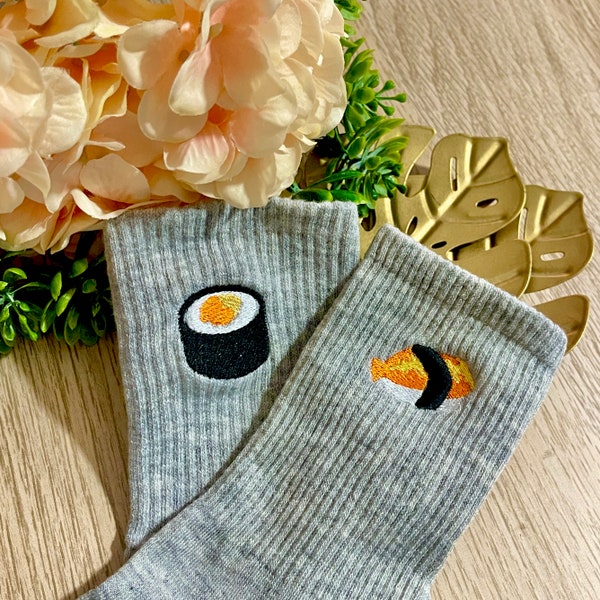 Embroidery Socks Kawaii Japan Sushi- By Kiaru