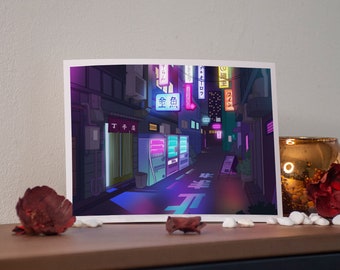 Kawaii Postcard Print - Tokyo Colors - by Kiaru